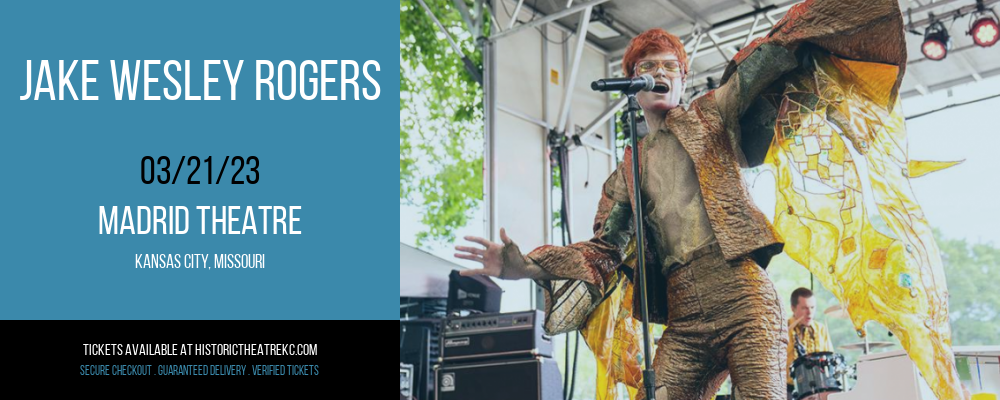 Jake Wesley Rogers at Madrid Theatre tickets Jake Wesley Rogers at Madrid Theatre
